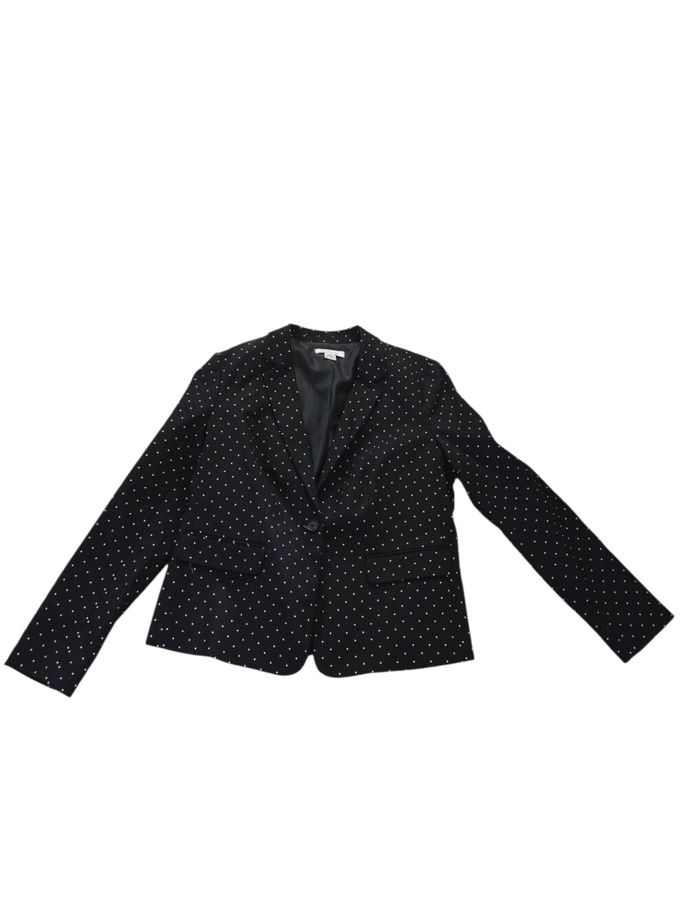 Liz Claiborne black/white polka dot heavy blazer, L. NWOT.
